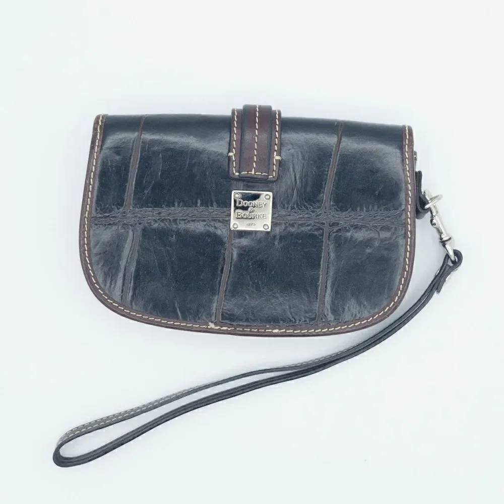 Dooney and Bourke Black/Brown Leather Wristlet